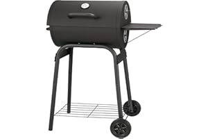 Kendane Barrel Charcoal Grill, Large Charcoal Grills with Side Shelf, Outdoor BBQ Grill,Perfect for Backyard Camping, Patio Parties, and Picnics