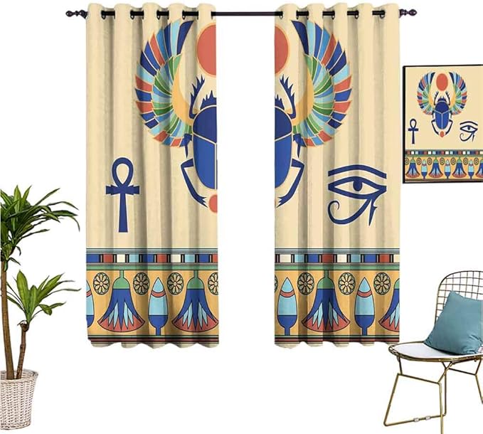 Egyptian Bedroom Darkening Curtains Ancient