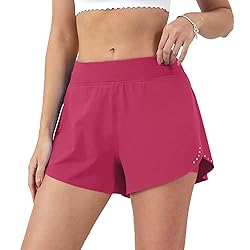 Aurefin Women's 2 in 1 Flowy Running Shorts High