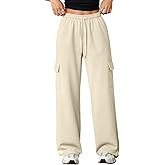 Aleumdr Wide Leg Sweatpants for Women Cargo Pants High Waisted Sweat Pants Baggy Joggers Casual Long Pants with Pockets
