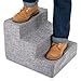 Best Pet Supplies Dog Stairs & Steps - Foam Steps for Small Dogs & Cats, Non-Slip Indoor Balanced Pet Step Support, Dog Ramp, No Assembly, Ash Gray Linen, 3-Step (13.5-inch Height)