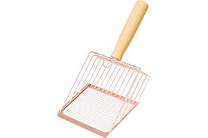 Cat Litter Scoop with Wooden Handle Metal Cat Litter Shovel Large Size Sifter Scoop Non-Stick Stronger Manages Big Clumps of 