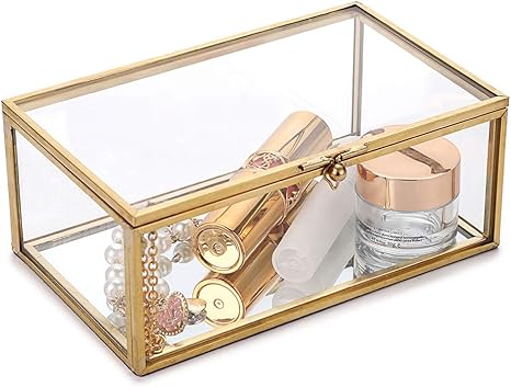 Amazon Btsky ジュエリーボックス ガラス 透明 四角形 オシャレ 鏡台 洗面台 イヤリング ネックレス 指輪 ピアス ジュエリー アクセサリー 収納ケース 14 5 9cm ジュエリー収納 オンライン通販