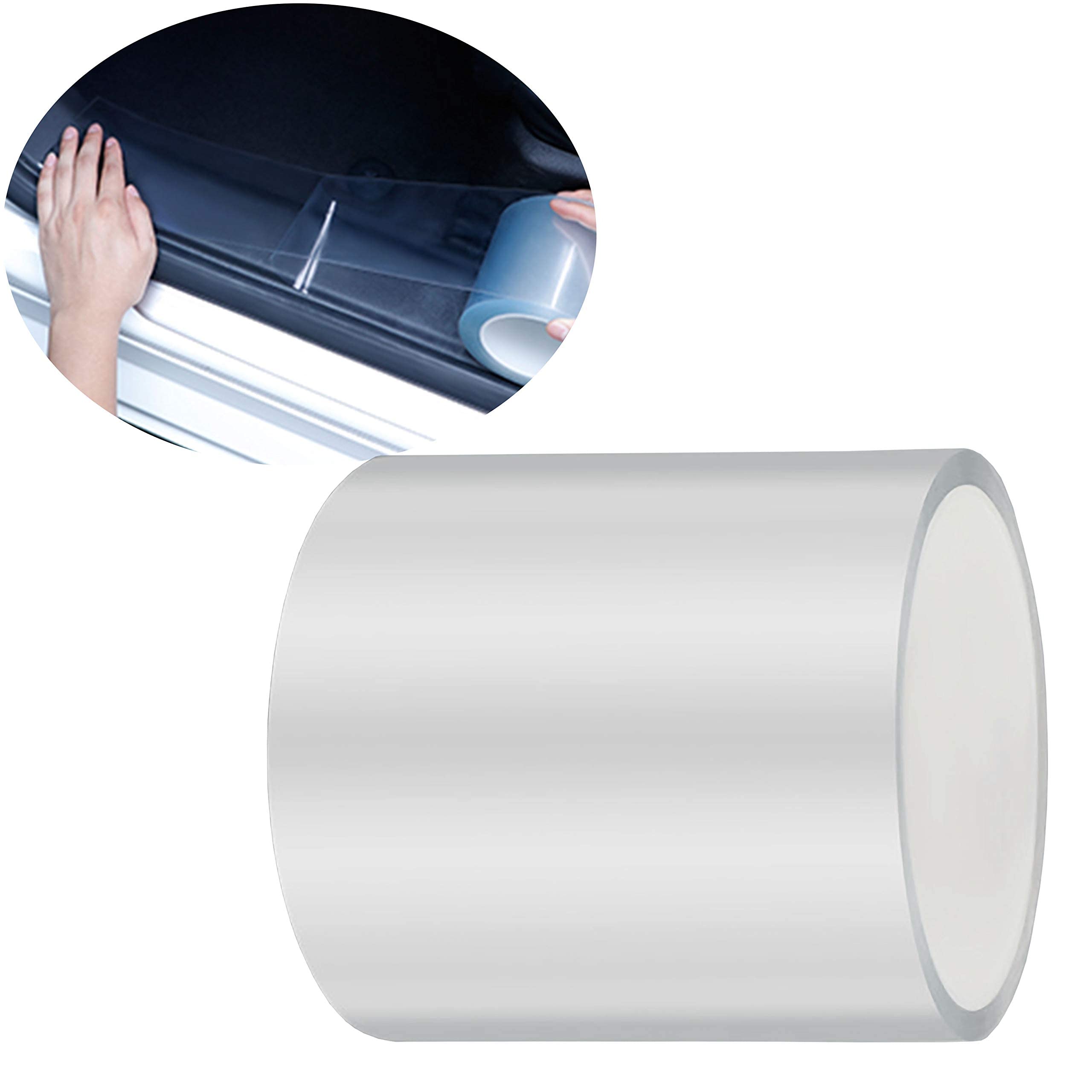 Photo 1 of ToLanbbt Car Door Edge Guard Invisible Automotive Door Sill Guard Protectors Anti-Scratch Adhesive Tape Waterproof Strips for Car Door Edge Protection (33Ft x 3.94”, Transparent)