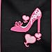 Lady High Heel Shoe Seat Covers for Car w/ Triple Pink Hearts Auto Accessories Interior Car Truck SUV Combo Kit Gift Set - 9PC