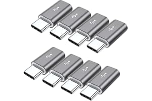QianLink Micro USB to USB C Adapter,8-Pack Aluminum USB Type C Adapter Convert Connector Compatible with Samsung Galaxy S10 S9 S8 Plus Note 9 8, LG V40 V35 V30 V20 G7 G6,Pixel 2 XL,Moto Z2 Z3(Gray)
