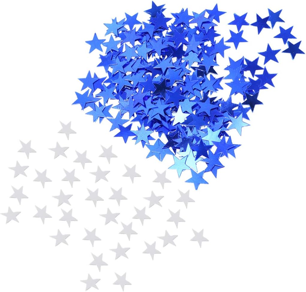 STOBOK Pentagram Confetti Small Sequin Star Shape Party Table Scatter Decorations Blue Silver Mini Glitter Sprinkles for Birthday Wedding Festival Celebration