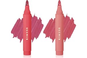 KIMUSE Lip Stain Tip Marker Set, Long Lasting Waterproof Smudgeproof Lip Liner Stain, Matte Natural Finish, All Day Wear Lip Color (Radiantly Rose)