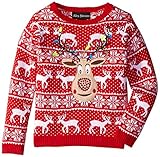 Alex Stevens Girls' Sequin Reindeer Sweater