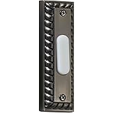 Quorum 7-303-92 Transitional Door Chime Button from Door Chimes Antique Silver Collection in Pewter, Nickel, Silver Finish,