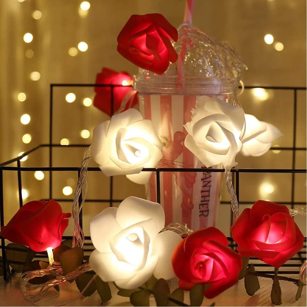MeeDoo Christmas Garland with Lights, 6.5FT 20LED Xmas Tree Garland Lights Battery Powered with Pine Cones, Red Berries, Red Bells Christmas Decorations for Indoor Holiday New Year Wedding Party