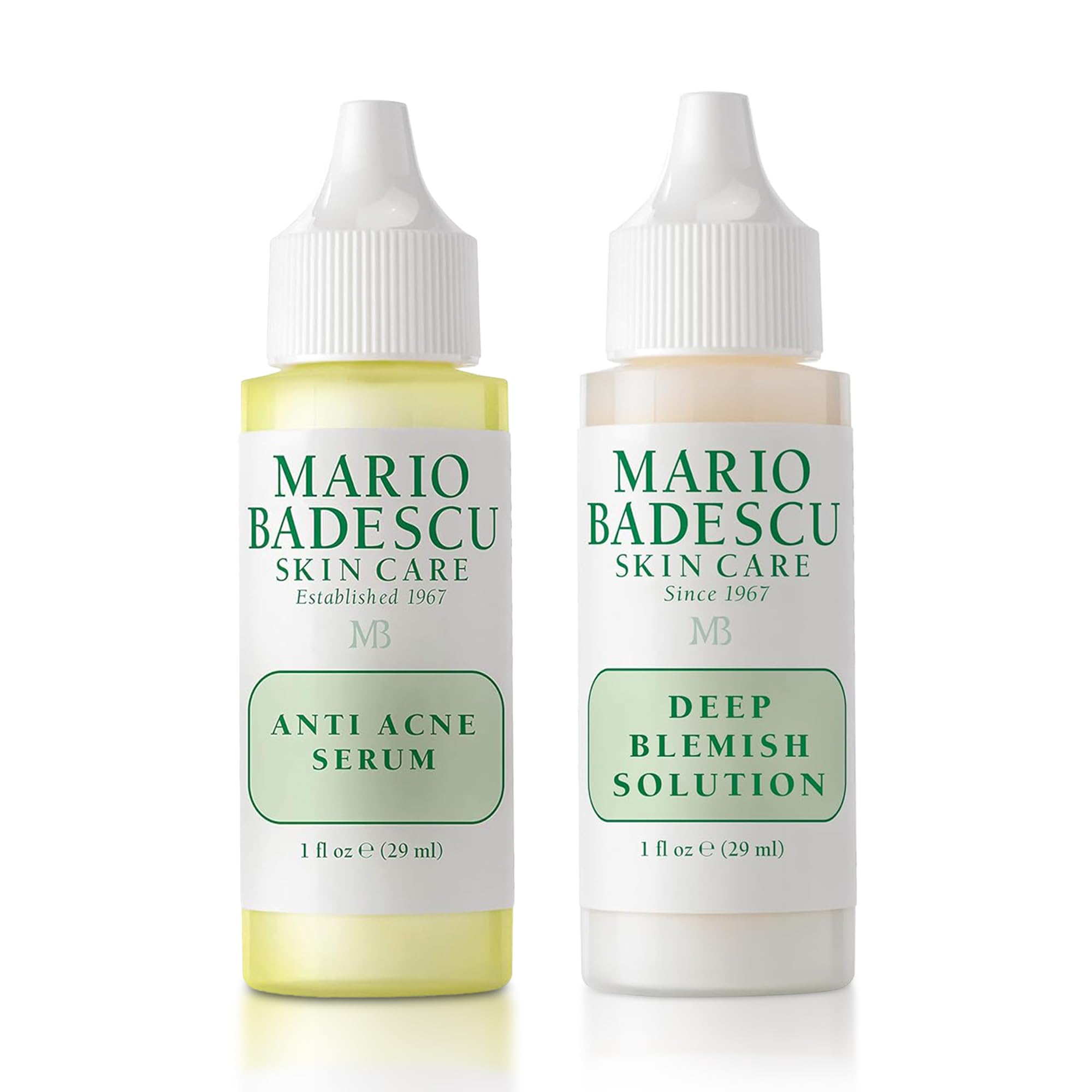 Mario Badescu Anti Acne Serum & Deep Blemish Solution Set – Salicylic Acid Pore Cleanser Serum & Niacinamide Spot Solution for Oily, Combination, and Congested Skin Care Bundle Image