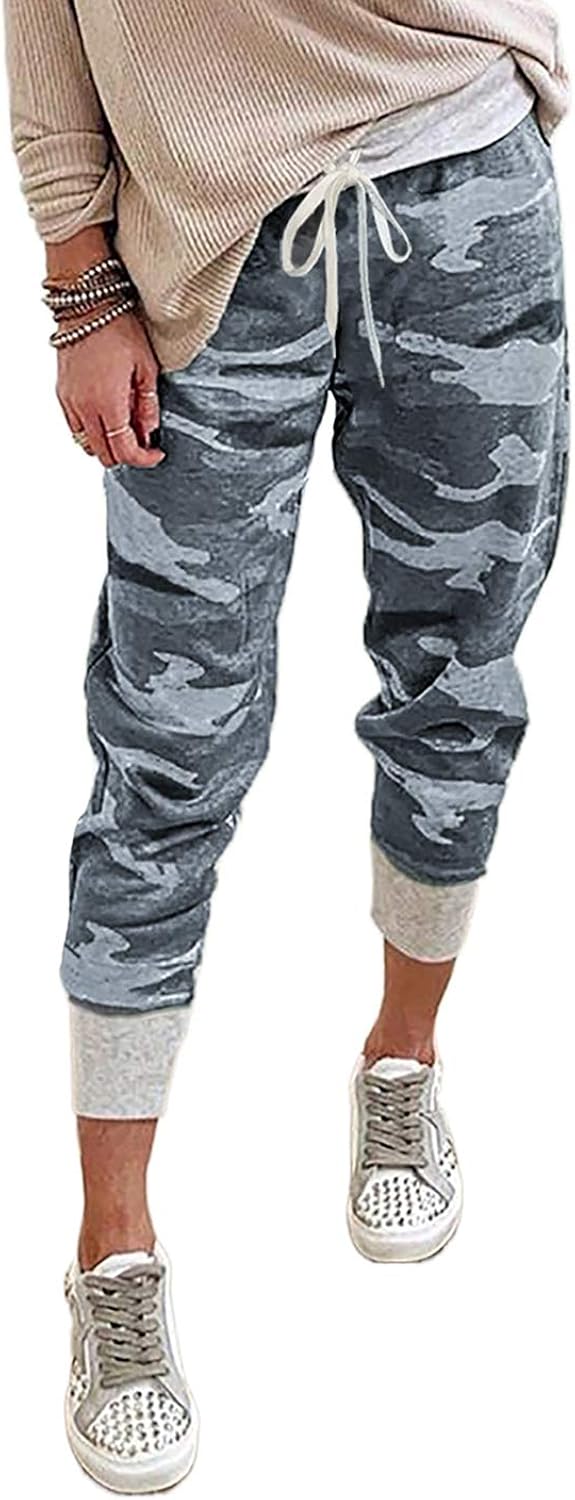 Shawhuwa Womens Pants Jogger Sweatpants Casual Loose Drawstring Waist Jogging Pants with Pockets at  Women’s Clothing store