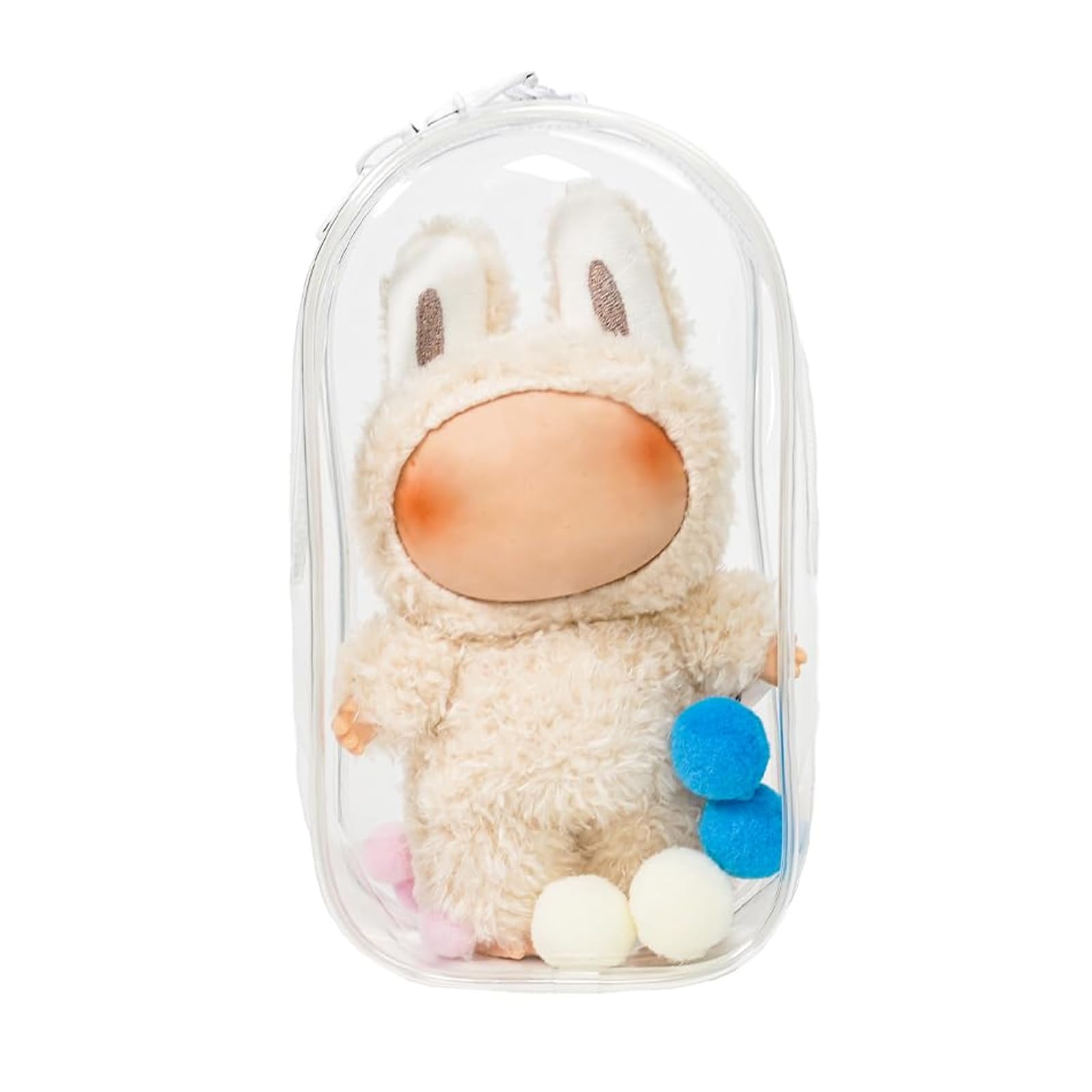 Photo 1 of ICEICE Clear Display & Storage Case for 17cm Doll – PVC Bag with Detachable Keychain for Collectible Toys and Cosmetics, Portable cases for Travel or Home Decor (7 Inches)