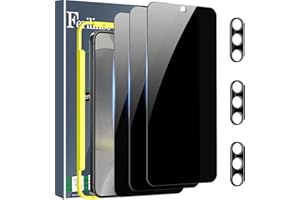 Ferilinso 3 Pack Privacy Screen Protector for Samsung Galaxy S24 with 3 Pack Tempered Glass Camera Lens Protector Phone Case Friendly Accessories Protector de Pantalla for Samsung S24