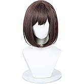 Anime Brown Wig Cosplay Costume Girls Women Short Bob Wigs for Halloween Christmas with Cap (Brown)