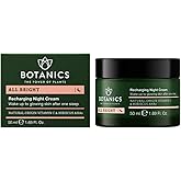 Botanics All Bright Recharging Night Cream - Vitamin C Face Moisturizer with Hibiscus AHA for Glowing Skin - Hydrating & Smoothing - Vegan & Cruelty-Free Face Cream for Women & Men (1.69 Fl Oz)