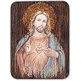 Roman Sacred Heart of Jesus Wall Plaque, 8-inch Height, Medium Density Fiberboard, Home, Home Décor