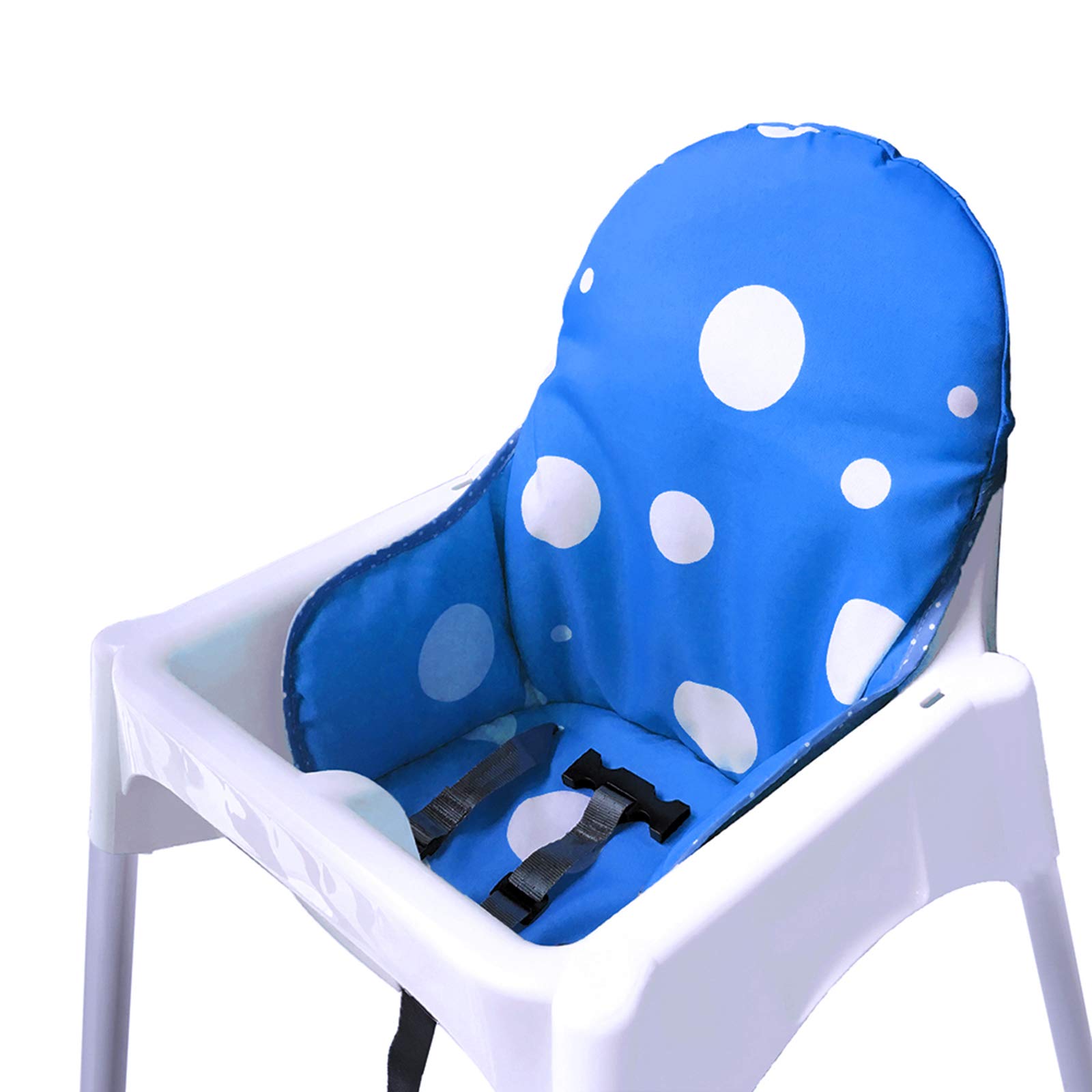 ZARPMA Seat Covers Cushion for IKEA Antilop Highchair, Washable Foldable Baby Highchair Cushion Cotton Padded Insert for IKEA Child Chair (Ocean Blue)