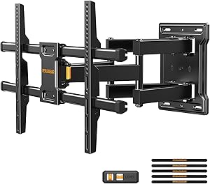 Perlegear TV Wandhalterung für 32-85 Zoll TVs bis zu 60 kg, Schwenkbar Neigbar Wandhalterung Fernseher, Fernseher Halterung mit werkzeugfreier Neigung, Max VESA 600x400mm, PGLF6