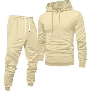 Shiketong Track Suits Mens Lounge Cool Comfy Hoodie and Sweatpants Set for Airport Running Travel