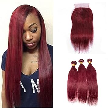 Amazon Com Ruma Hair New Bright 99j Burgundy Straight Virgin