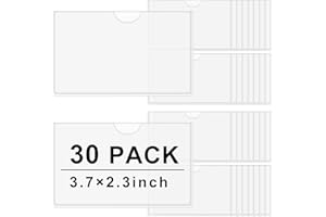 CHINCO 30 Pack Self-Adhesive Index Card Pockets with Top Open for Loading - Ideal Index Card Holder for Organizing and Protecting - Crystal Clear Plastic(3.7 x 2.3 Inches)