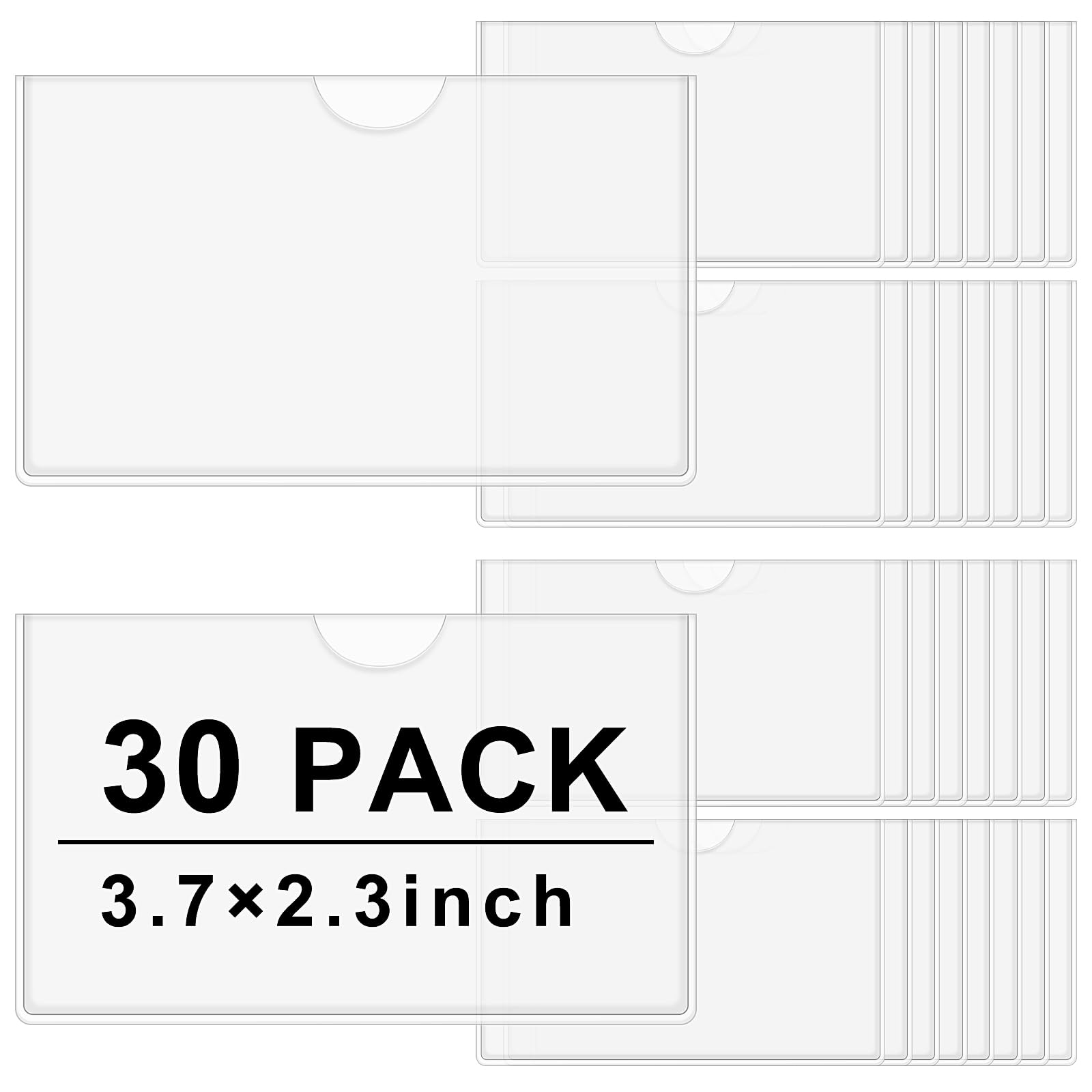 Photo 1 of 30 Pack Self-Adhesive Index Card Pockets with Top Open for Loading - Ideal Index Card Holder for Organizing and Protecting - Crystal Clear Plastic(3.7 x 2.3 Inches)