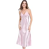 CurveBay Victorian Silk Nightgown Women Girls Long Sleeveless Satin Princess Lingerie