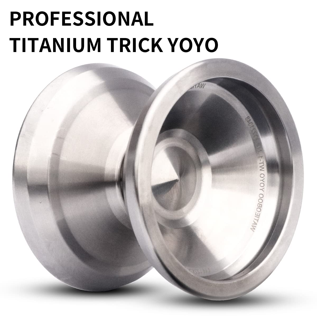 WATIEOBOO Ti Yo-Yo Professional Aviation-Grade Titanium Alloy Metal Yoyo Unresponsive Titanium Metal Yoyo for Adults Intermediate-Advanced Players with High-Precision Bearings-ModelWT-01