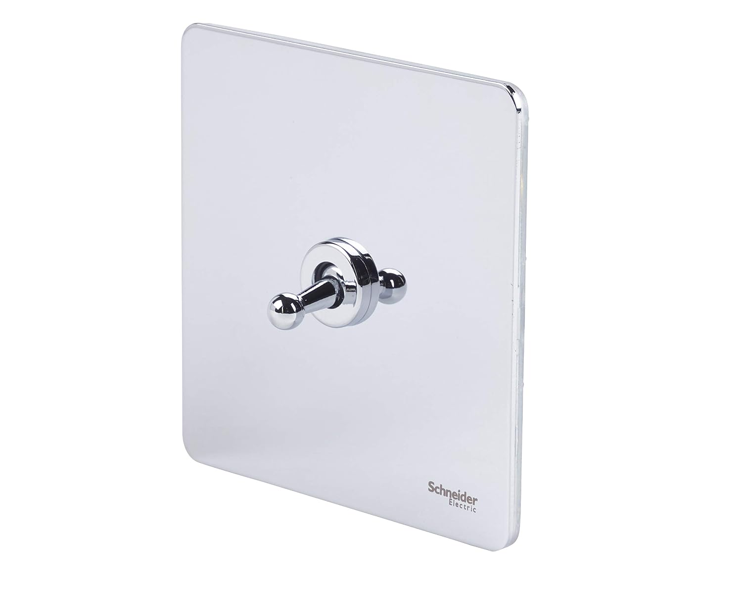 Schneider Electric Ultimate Screwless Flat Plate - Single Toggle 2 Way Light Switch, 16AX, GU1412TPC, Polished Chrome - Image 3