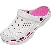 ChayChax Men's and Women's Arch Support Clogs Garden Shoes Slip-on Outdoor Beach Slippers with Removable Cushion Footbed