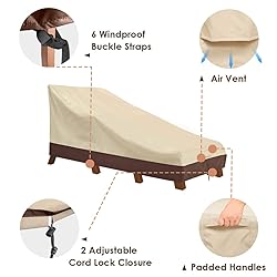 Vailge Waterproof Patio Chaise Lounge Cover, 600D