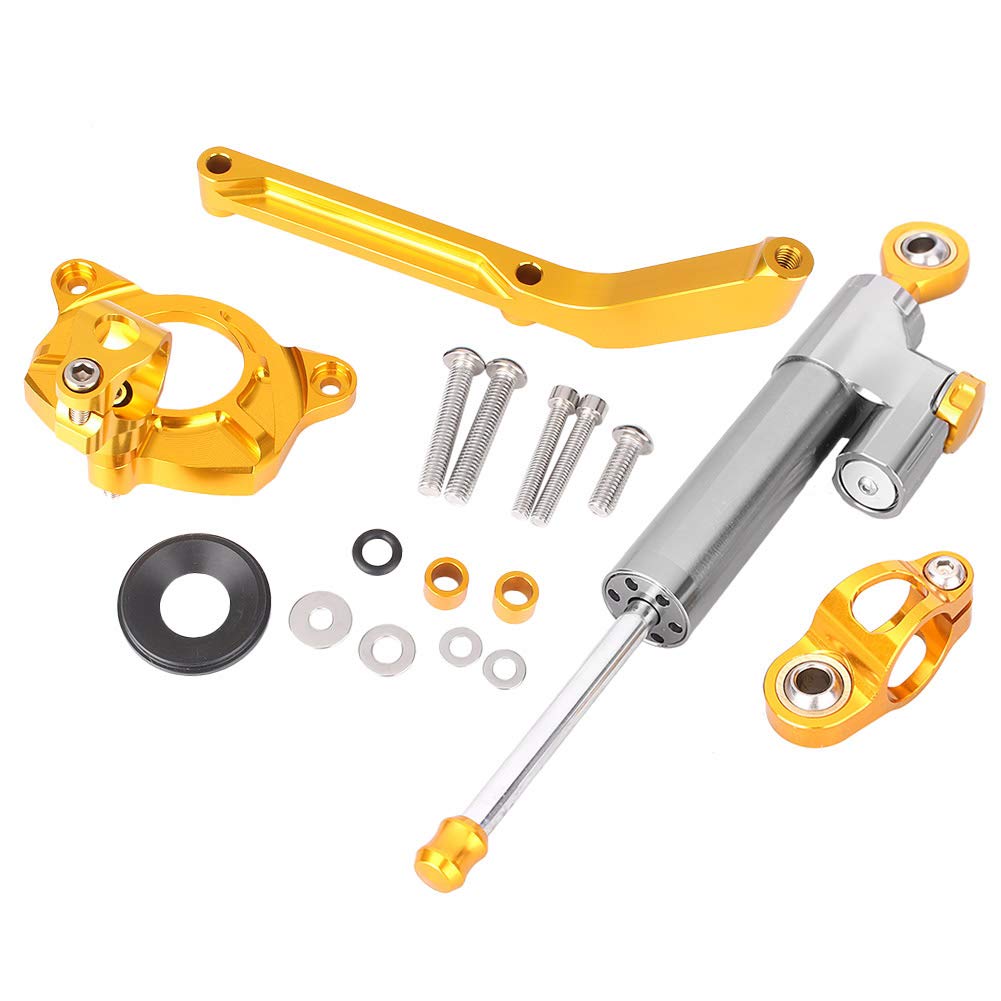 Newsmarts Aluminum Steering Damper Set Steering Damper Stabilizer with Bracket Fits KAWASAKI Z1000 2
