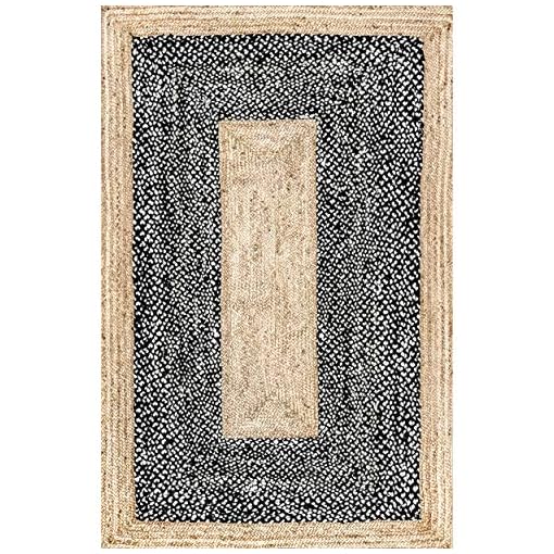 nuLOOM Lesha Natural Fiber Jute Area Rug, 5 ft x 8 ft, Black
