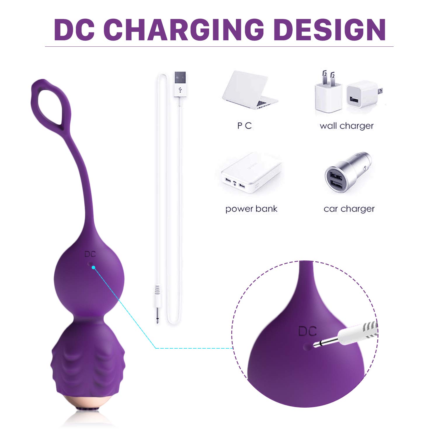 Kegel Balls Exercise Weight for Women Bladder Control & Pelvic Floor Exercises Tightening,Wireless Remote Silicone Ben Wa Balls Pelvic Weights Training Set for Beginners & Advanced Tightening (Purple)