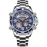 Weicam Men Luxury Dual Display Luminous Waterproof Analog Quartz Digital Wrist Watch Couple Watches