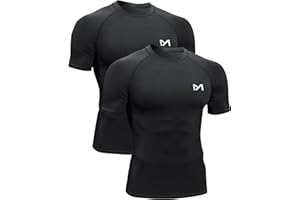 KSASKY Men’s Compression Shirts Short Sleeve Workout Shirt, Quick Dry Top Baselayer Athletic Shapewear Undershirts for Men