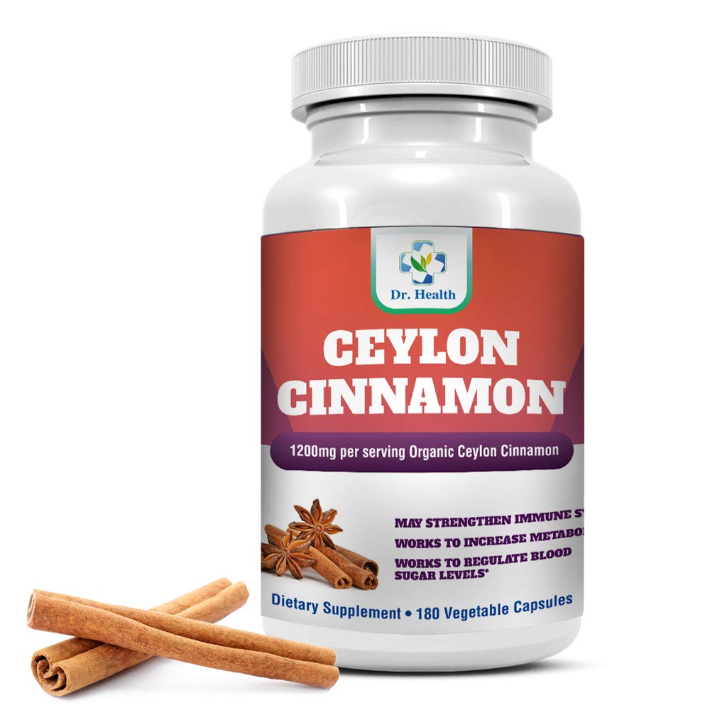 Organic Ceylon Cinnamon 1200mg per Serving 180 Capsules True & Pure
