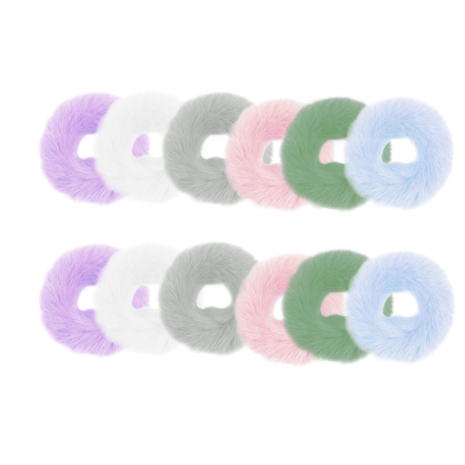 Hair bands Hair 12 PCS Ties Set，Soft fluffy hair scrunchies，Colorful Ponytail Holder Hair Accessories Handmade hair ties ，Elastic hair bands for ponytail hair and ball hair