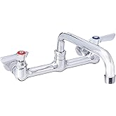 Krowne 12-808L Krowne Silver Series Faucet, Splash-Mounted, 8" Centers, 8" Swing spout, Quarter-Turn Ceramic Cartridge Valve, Low Lead Compliant