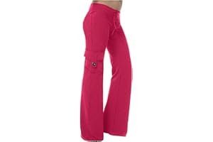 Finelylove Womens Yoga Pants Straight-Leg Drawstring Lounge Running Long Active Casual Sweatpants with Button Pocket