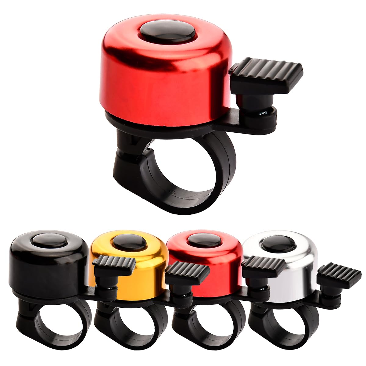 Garegce Classic Bicycle Bell with Loud Melodious Sound - Durable Waterproof Aluminum Alloy for Road and Mountain Bikes - Adults and Kids - Red