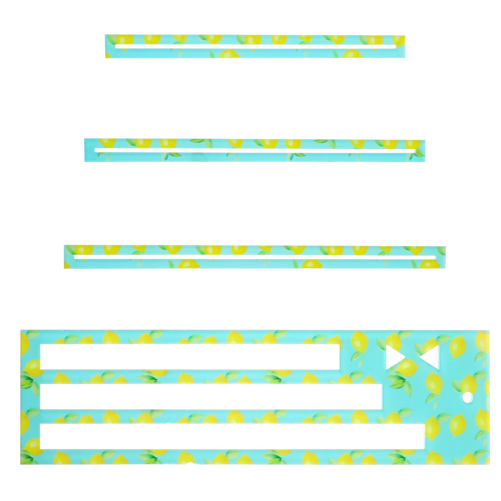 Photo 1 of 4 Pcs Zipper Pocket Template,7/8/9 Inch Sewing Templates,Lemon Printed Acrylic Zipper Pocket Template Ruler,Quilting and Sewing Accessories for Beginner