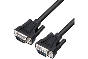DTECH 1.5 Feet DB9 Serial Cable Male to Male RS232 Straight Through Data Cord 9 Pin COM Port Extension Cable