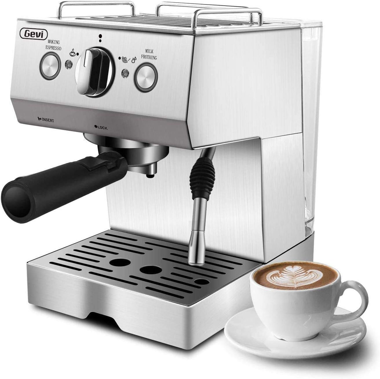 10-Cup Coffee Maker with Warming plate and Auto-off function, Drip Coffee Machine with 1.25L/42oz Clear Water Reservoir, Removable Filter, Anti-Dry Burning Function, Silver, 1550W