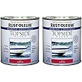 Rust-Oleum, Bright Red 207004 Marine Coatings Topside Paint, Quart, 32 Fl Oz (Pack of 2), 11