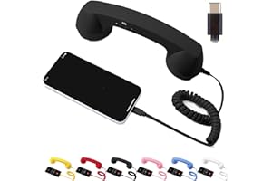 Type-C Retro Phone Handset, Vintage Phone Receiver for iPhone for Android, Cell Phone Receiver with Microphone & Speaker, 90s