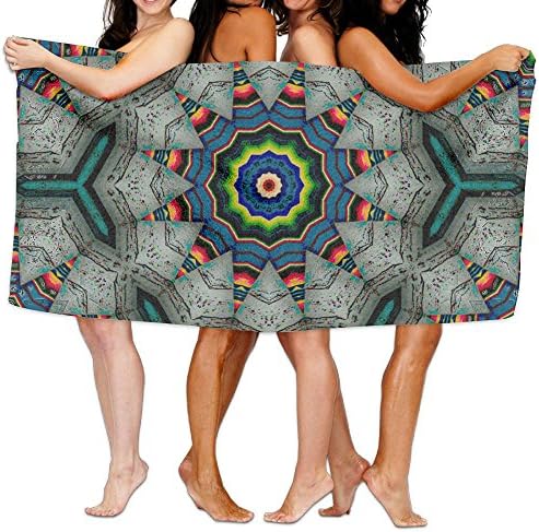 Bath Towel Soft Big Beach Towel 31"x 51" Unique Soft Kaleidoscope Trippy Acid Psychedelic Pattern Design