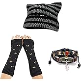 Therian Gear Y2K Emo Grunge Accessory Cat Beanie Grunge Gloves Fairycore Bracelets